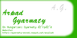 arpad gyarmaty business card